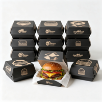 Boîte à sandwich en papier kraft écologique et recyclable avec couvercle transparent pour boulangerie à emporter, finition mate, emballage alimentaire pour gâteaux et beignets