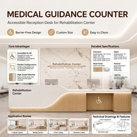 Bureau d'accueil moderne en MDF avec éclairage LED pour usage bureautique et médical, design écologique