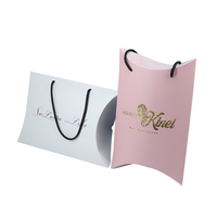 Boîtes d'emballage personnalisées brillantes en forme d'oreiller avec logo imprimé pour la présentation de perruques, extensions capillaires et produits capillaires en détail