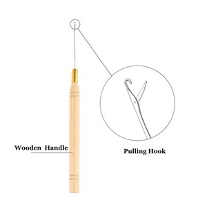 Aiguilles à boucles en bois à maintien robuste, outils <span class=keywords><strong>pour</strong></span> <span class=keywords><strong>perles</strong></span> en acier, micro-anneaux et maillons <span class=keywords><strong>pour</strong></span> tissage de cheveux et extensions de trame - Product Image 6