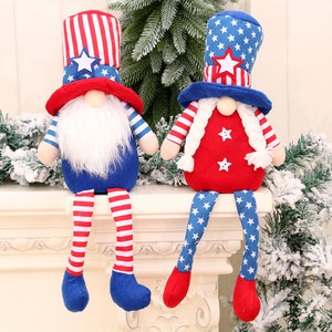 Nuevo producto transfronterizo: Muñeco festivo del Día de la Independencia estadounidense de gran tamaño con piernas, muñeco de duende sin rostro con estrellas y rayas. - Product Image 1
