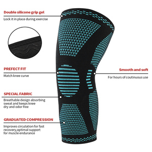 Di alta Qualità 3D Lavorato A Maglia Elastica di Nylon di Sport Al Ginocchio di Sostegno del Ginocchio Del Manicotto Del Ginocchio Brace per il Dolore Da Artrite - Product Image 2