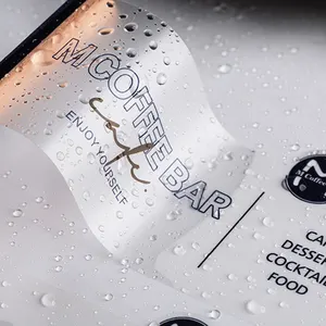 Pvc Water Resistant Point Aufkleber Klarer Aufkleber Etikett Kunststoff Transparenter Etiketten aufkleber für Flasche und Glas