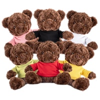 Jouet en peluche classique en coton PP 30 cm Ours en peluche avec t-shirt blanc Logo personnalisé pour souvenirs d'entreprise
