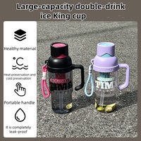 C312 Tasse à thé portable haute couleur Séparation bulle Portable Double boisson tasse grande capacité bouteille d'eau en plastique avec poignée