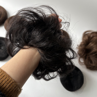 Pièce de cheveux humains Donuts Messy Buns Extension de queue de cheval courte haute densité et chignon-Accessoire de cheveux humains de haute qualité