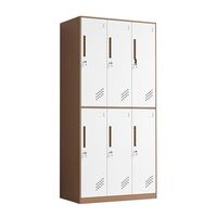Meubles de dortoir Casier en acier à 6 portes Armoire de rangement pour vêtements du personnel de gymnastique Armoire verrouillable