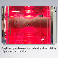 Cage à oxygène vétérinaire professionnelle pour chien, incubateur intelligent pour animaux de compagnie, chambre de thérapie O2 réglable pour la récupération post-chirurgicale des petits animaux