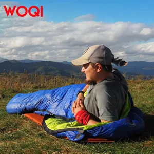WOQI High-quality Outdoor Camping Extreme Cold And Low Temperature Goose Down Winter Waterproof Mummy Down Sleeping Bag
