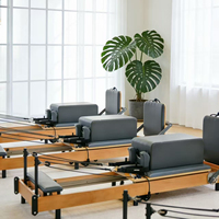 Reformer de Ejercicio Totalmente Personalizable, Material de Madera, Tamaño Completo, Altura Ajustable, Mini Reformer Plegable Profesional de Roble