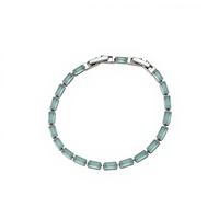 Bracelet carré bleu luxueux et coloré, fabrication artisanale, chaîne finie, bijoux en cristal de zircone, livraison directe d'usine