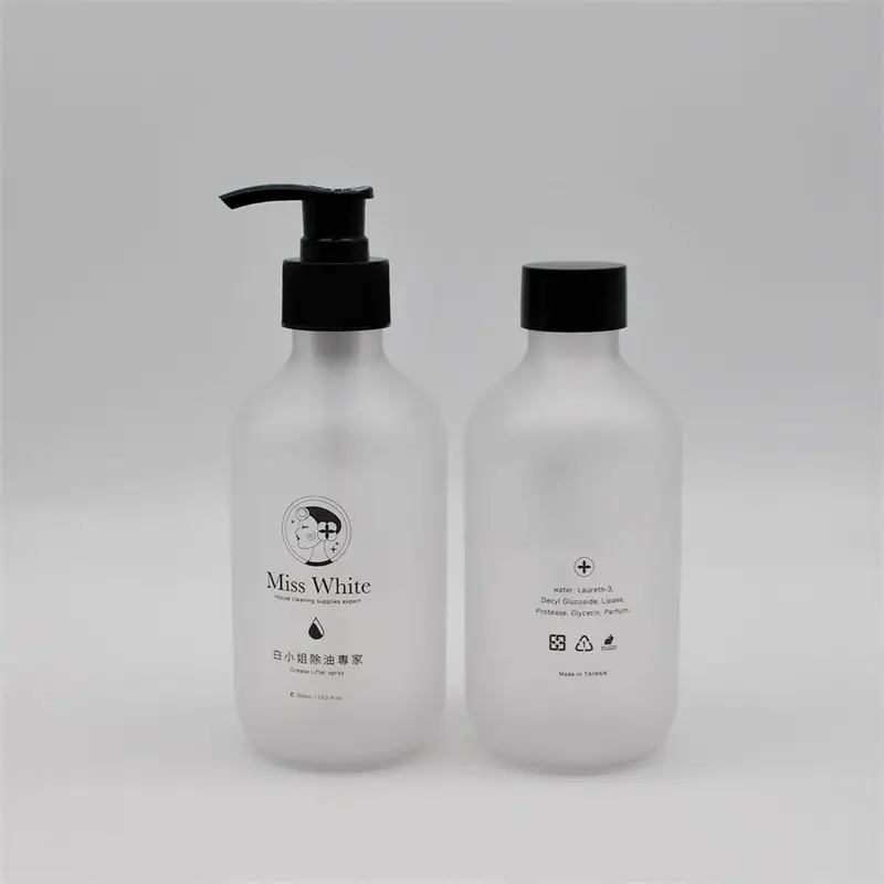 Экологичные Роскошные 300 мл матовые бутылки для мытья шампуня и тела с насосом для лосьона прозрачные пластиковые бутылки для геля для душа