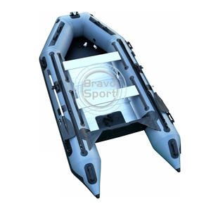 Bateau pneumatique durable de 360 cm certifié CE, coque en aluminium gris foncé noir, Hypalon - Product Image 5