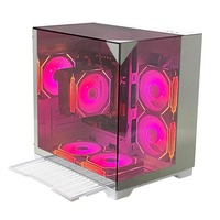 Pcooling Boîtier d'ordinateur de haute qualité Support pour PC Logo personnalisé Verre trempé Type de boîtier de jeu d'ordinateur Boîtier d'ordinateur