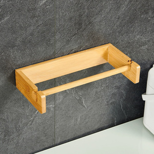 Bamboo <b>Kitchen</b> <b>Paper</b> Towel Holder Wall Mounted Waterproof Tissue Roll Dispenser For Bathroom And <b>Kitchen</b> Use - Product Image 3