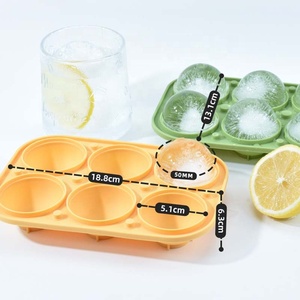 Bac à glaçons en silicone flexible et réutilisable, sans BPA, 6 cavités, avec couvercle anti-fuite, idéal pour congélateur, cocktails et whisky - Product Image 1
