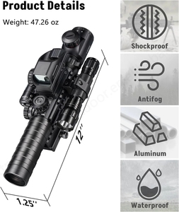 Combo ống ngắm CVLIFE EagleTalon 3-9x32 5 trong 1 với lưới chiếu sáng kép màu xanh lá cây tích hợp máy đo tầm xa - Product Image 5