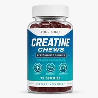 Créatine monohydrate en gummies énergétiques, vente chaude OEM, croissance musculaire, gummies à la créatine, compléments alimentaires pour la musculation pour adultes