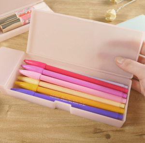 Boîte à crayons en plastique PP givré translucide avec fermeture à pression, grande capacité, pour ranger les fournitures scolaires - Product Image 2