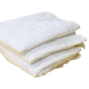 Hissen Russia Cutting Textile Waste Rags Bales Pure White Industrial Cleaning Rags Used Bath Towel Wiping Rags For Bulk Sale