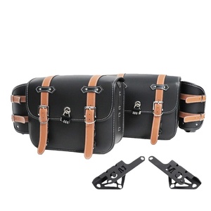 Sacs latéraux de <span class=keywords><strong>moto</strong></span> en cuir classique CL avec montage latéral, ajustement universel, look rétro, capacité de 45 L, garantie de 5 ans - Product Image 6