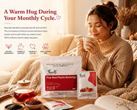 Aurorabloom Boisson aux Cinq Plantes Rouges 210g 10 Sachets Mélange de Thé Santé Sans Caféine avec Riz Rouge et Haricot Rouge pour le Bien-être Féminin