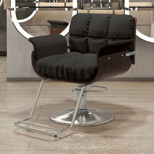 Silla <span class=keywords><strong>de</strong></span> Barbero <span class=keywords><strong>de</strong></span> Estilo Europeo Simple, <span class=keywords><strong>de</strong></span> Madera, con Asiento <span class=keywords><strong>de</strong></span> Cuero, <span class=keywords><strong>Diseño</strong></span> Elevable, <span class=keywords><strong>para</strong></span> Salón <span class=keywords><strong>de</strong></span> Belleza y Barbería - Product Image 4