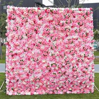 3D 5D Rosa Leinwand Künstliche Blumenwand Hochzeits-Hintergrund Künstliche Rosenwand