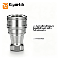 Raccord rapide à double valve en acier inoxydable moulé, résistant à la corrosion, pour systèmes marins, oxygène, acétylène et produits chimiques