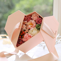 Nouveau Design de luxe Saint-Valentin fleur en forme de cœur Rose emballage cadeau boîte en papier pliable Coffret Rose Saint Saint Valentin