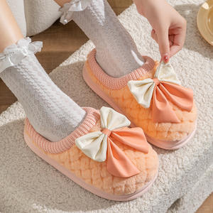 Women's Fashion Bowknot <b>Indoor</b> Summer for Slippers Non-Slip Soft Plush Warm Cotton Comfortable Shoes <b>Slides</b> for Home Use - Product Image 2