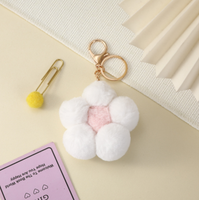Gantungan Bunga Pompom Kecil untuk Tas, Aksesoris Grosir, Barang Dekoratif Kecil, Gantungan Kunci Bunga Pompom Wanita