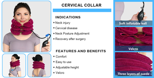 Collar de tracción Cervical neumático ajustable para adultos soporte corto para cuello para corrección de cuello Cervical - Product Image 6
