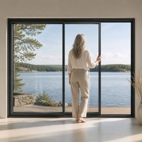 Fenêtre coulissante en alliage à une seule vitre, économique, hermétique, simple, pour appartement, avec luminosité optimale et économie d'énergie