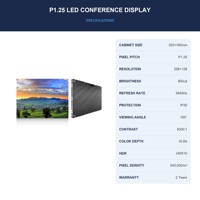 Pantalla LED a Todo Color P1.25 para Sala de Conferencias y Centro de Comando con HDR10, Brillo de 800CD y Ángulo de Visión de 160°