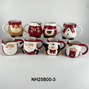 צנצנת עוגיות קרמית בצורת כלב באסט האונד לחג המולד. עיצוב תלת-ממדי בהתאמה אישית, צבוע ביד, מצלם את המראה הזקוף והמקסים של הכלב לחג - Product Image 4