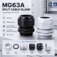 MG63 IP68 Étanche Nylon Presse-étoupe Filetage Métrique Type Split 40 ~ 50mm Gamme de Câbles Haute Protection Degré