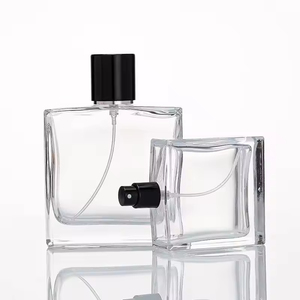 Men's Glass Perfume <b>Bottle</b> 50ml 100ml Travel <b>Spray</b> Dispenser <b>Empty</b> Pressed square Perfume <b>Bottle</b> - Product Image 1