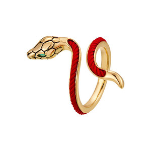 <b>Gold</b> Snake Open Ring Red <b>String</b> Adjustable Animal Zodiac Jewelry Unisex Index Finger Ring New Year'S Lucky Design - Product Image 5