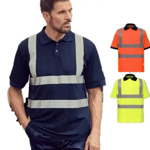Oem Logo Custom Outdoor Werk Bescherming Bouw Industrie Hoge Zichtbaarheid Reflecterende Veiligheid Polo Tshirt