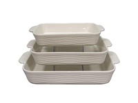 Ensemble de 3 plats en céramique JIUWANG pour four et table, plats ovales, plat à gratin en grès, plat à lasagna