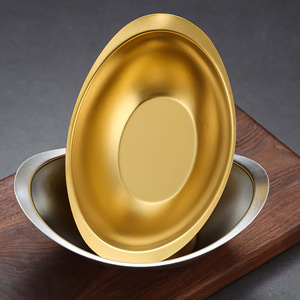 304 Stainless Steel Gold Bowl 298 Party Dishwasher Safe Snack Plate Korean Cuisine Cold Dish Bowl Dessert Salad Bowl - Product Image 1
