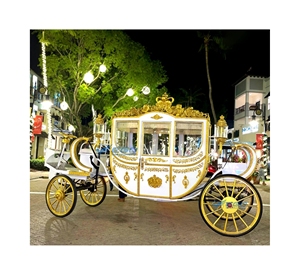 Carruaje de Lujo de Alta Calidad en Oro Blanco para Bodas y Turismo, Carruaje Real Multifuncional Tirado por Caballos en Oferta - Product Image 1