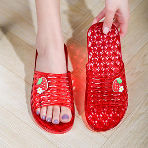 Pantuflas Planas de Cristal para Mujer, Transparentes, de Plástico Grueso, para Uso en Interiores y Exteriores, con Diseño de Rayas en Colores Pastel - Product Image 2