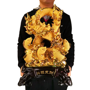 Đồ thủ công bằng nhựa hình rồng cung hoàng đạo để thu hút sự giàu có và kho báu, rồng Trung Quốc trang trí phòng khách, quà tặng khai trương, bán buôn - Product Image 1