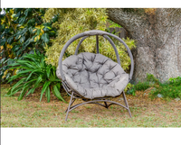 Chaise d'extérieur en forme d'oeuf pour jardin Chaise de bal confortable pour 1 personne Balançoire avec support Patio Lounge Basket Chair
