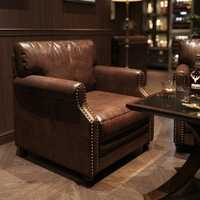 Ensemble de canapé et table de bar vintage en bois massif rétro, usage commercial, meubles de bar à whisky et cigares