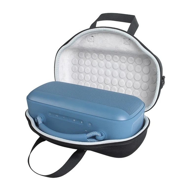 Waterproof Shockproof EVA Hard Protective Bluetooth Speaker Travel Case with Zipper Closure USB Cable Accessories Organizer