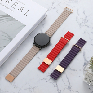 Pulsera de cuero de 20mm y 22mm, correa de lazo magnético, correa de lujo para Samsung HUAWEI Amazfit <span class=keywords><strong>Garmin</strong></span>, <span class=keywords><strong>accesorios</strong></span> para reloj inteligente - Product Image 2