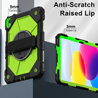 Funda Resistente WESOROL para iPad A16 11.ª Generación 2025, iPad 10.ª Generación 10.9 2022 con Soporte de 360°, Correa de Mano y Correa para Hombro, en Negro, Amarillo y Verde